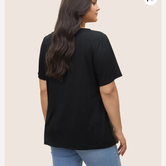 BloomChic Plus Size XL Colorblock Contrast Patchwork Leopard T-shirt us14-16 - Picture 2 of 6